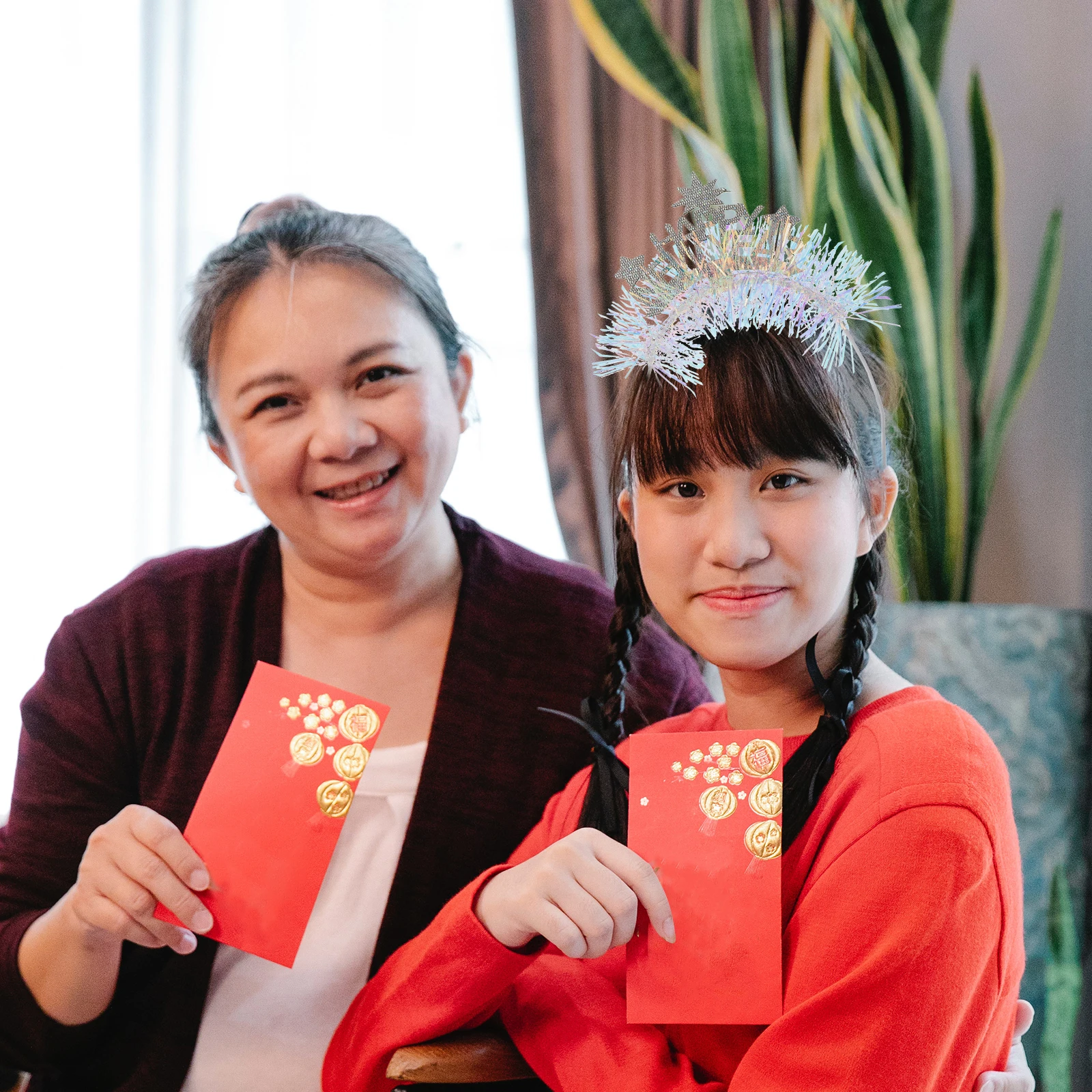 

2PCS New Headb Spring Festival Hairb Party Accessory Felt Material Lightweight Spring Festival Hairb Comfortable Holiday Fun