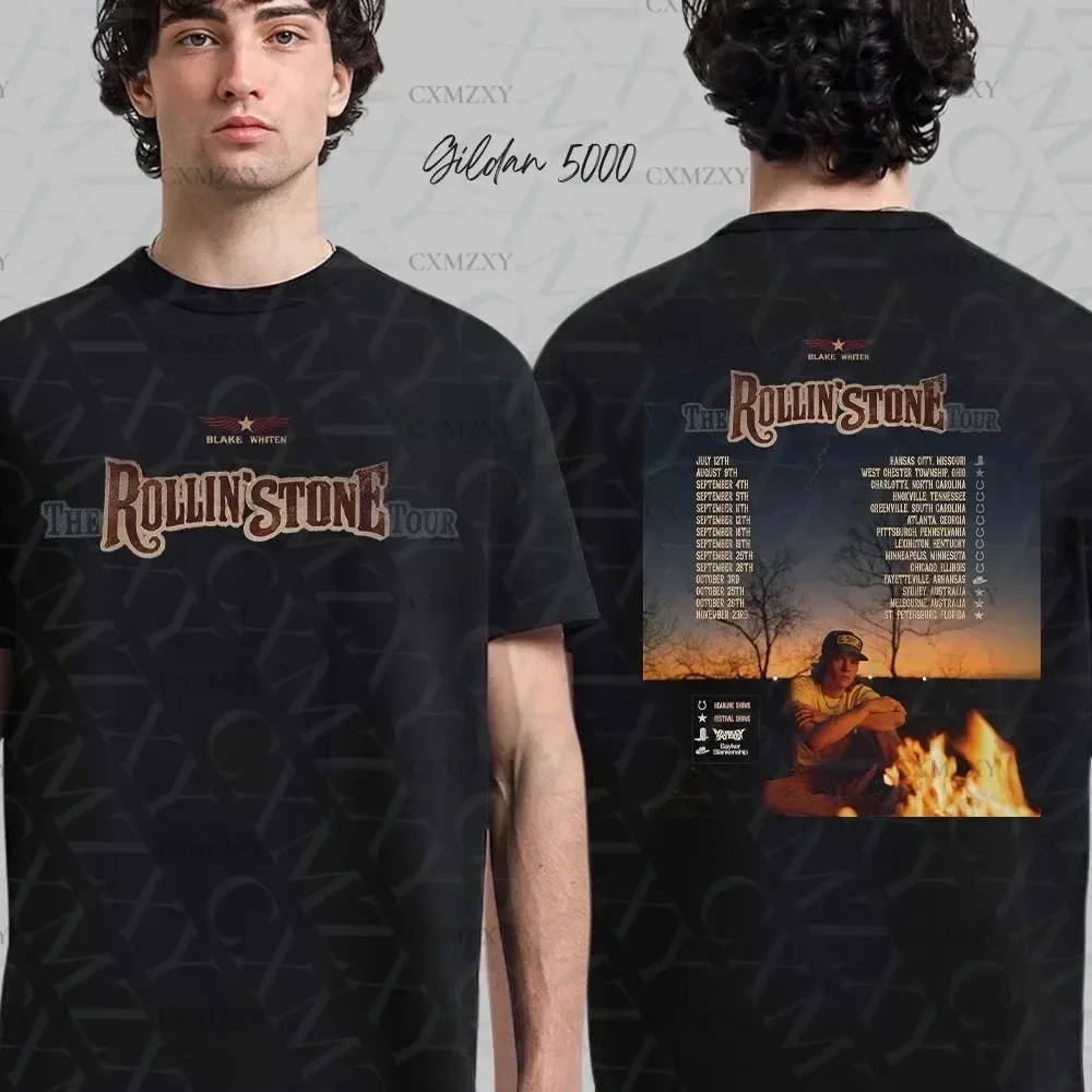 

Blake Whiten The Rollin' Stone Tour 2025 Schedule Tour Dates Two Sided 100% Cotton T-Shirt