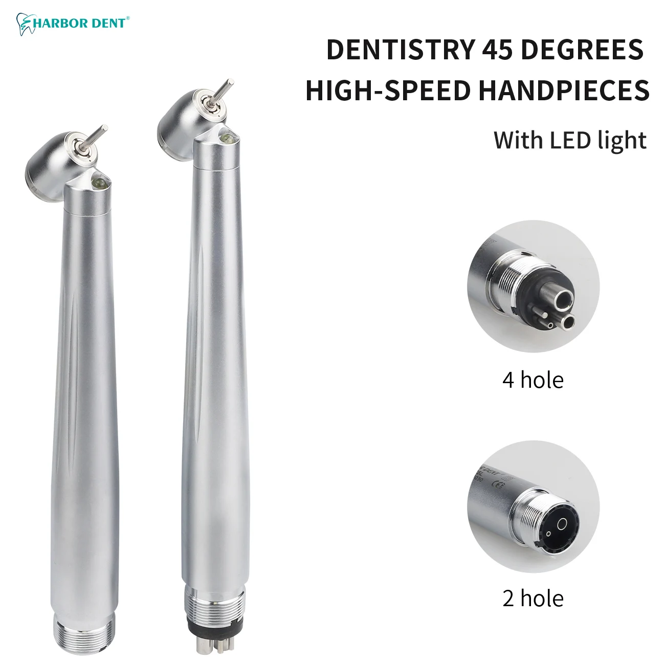 Handpiece gigi LED 45 °, generator E kecepatan tinggi tombol tekan terintegrasi Handpiece kebisingan rendah alat klinik gigi