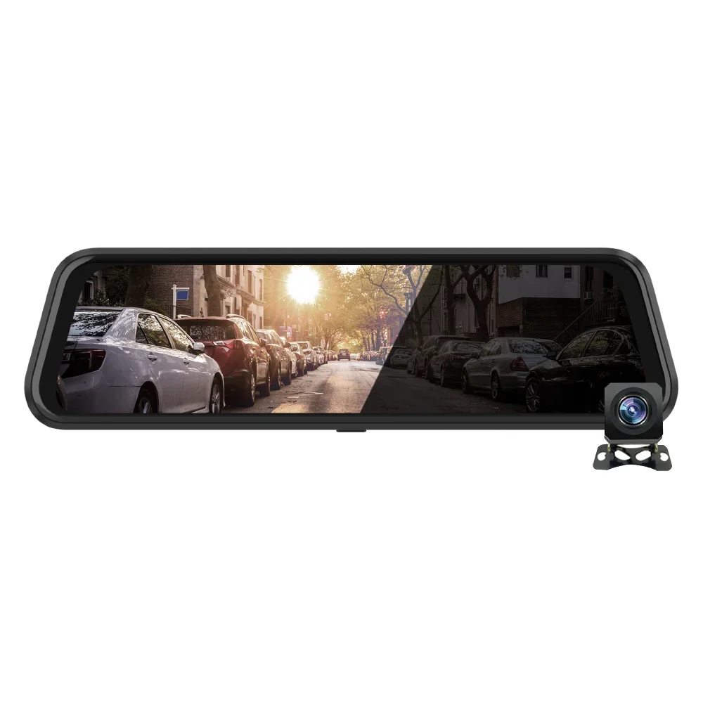 

9.66 inch hd dual cameras vehicle driving recorder mobile car dvr rearview mirror dvr wifi vantruecar camera dual dash cam