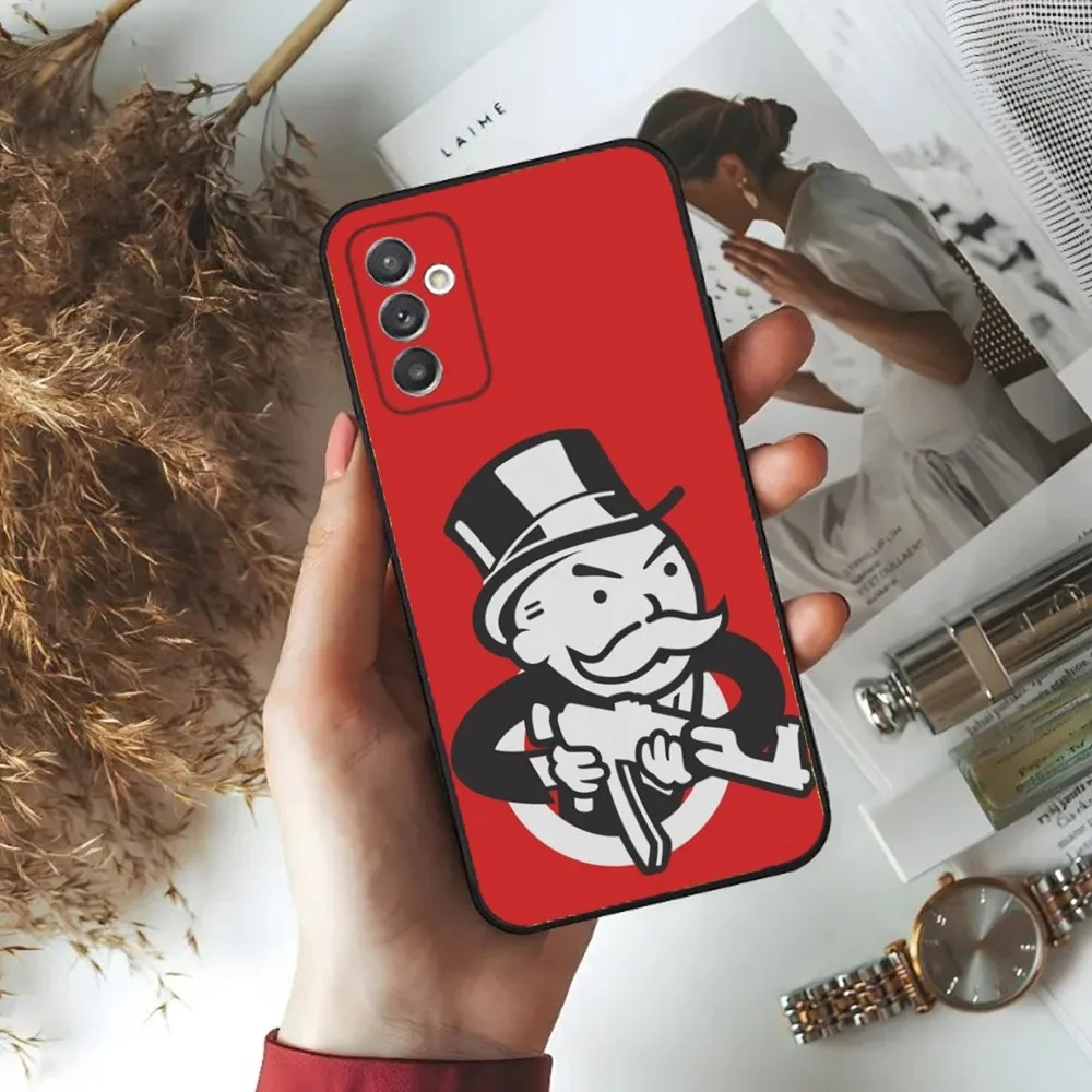 Dollar Alec Monopoly Man Phone Case For Samsung S24,23,22,30,21,10,9,Ultra,Plus,Lite,FE,5G Black Soft Case