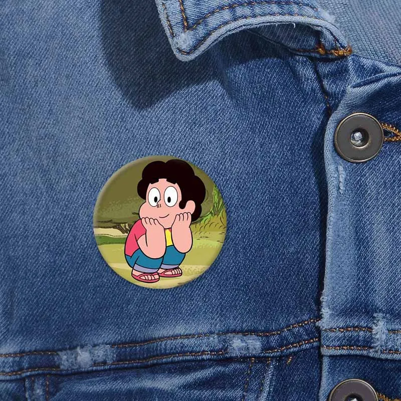 Steven Universe Anime Brooches Round Cartoon Figure Cosplay Badge Pin for Backpack Jewelry Accessories Souvenir Gifts for Friend