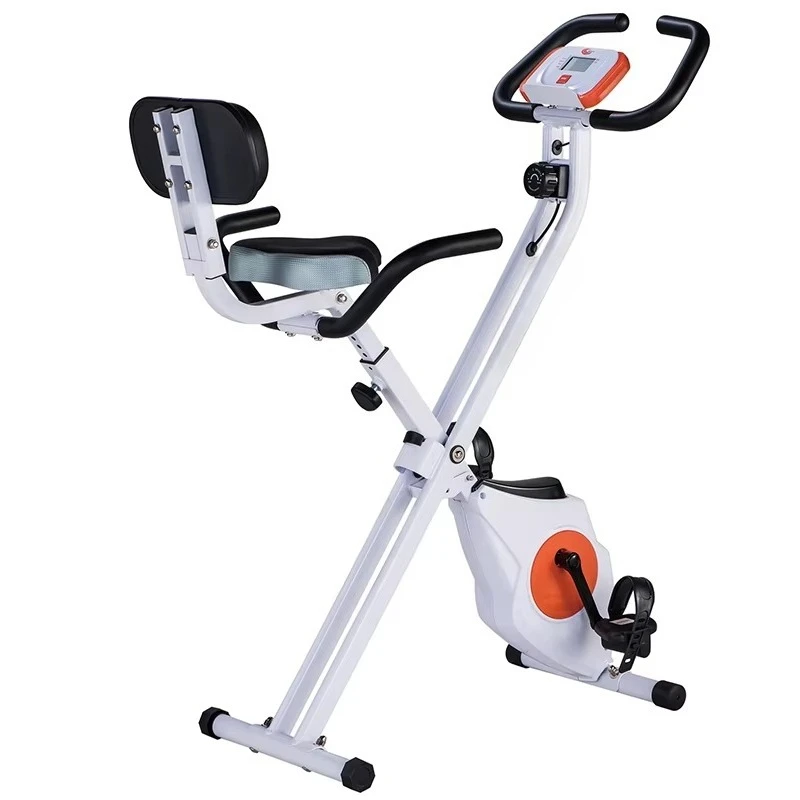 Magnetic Folding Recumbent Exercise Bike Elderly Home Use 8-Level Manual Resistance Stationary Cardio Steel Fitness Bike