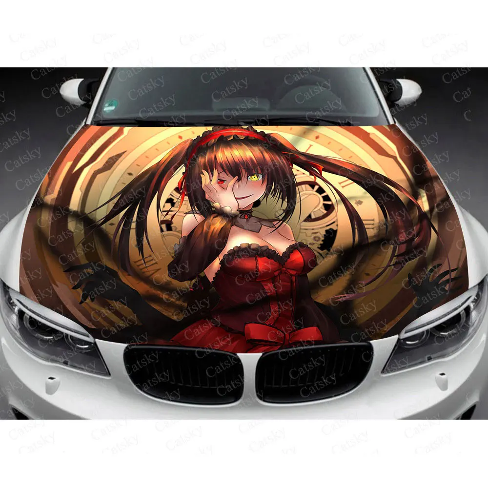 Anime DATE A LIVE Car Hood Wrap Decal Vinyl Sticker Full Color Graphic Car Sticker Full Color Graphic Custom Image Fit Any Car