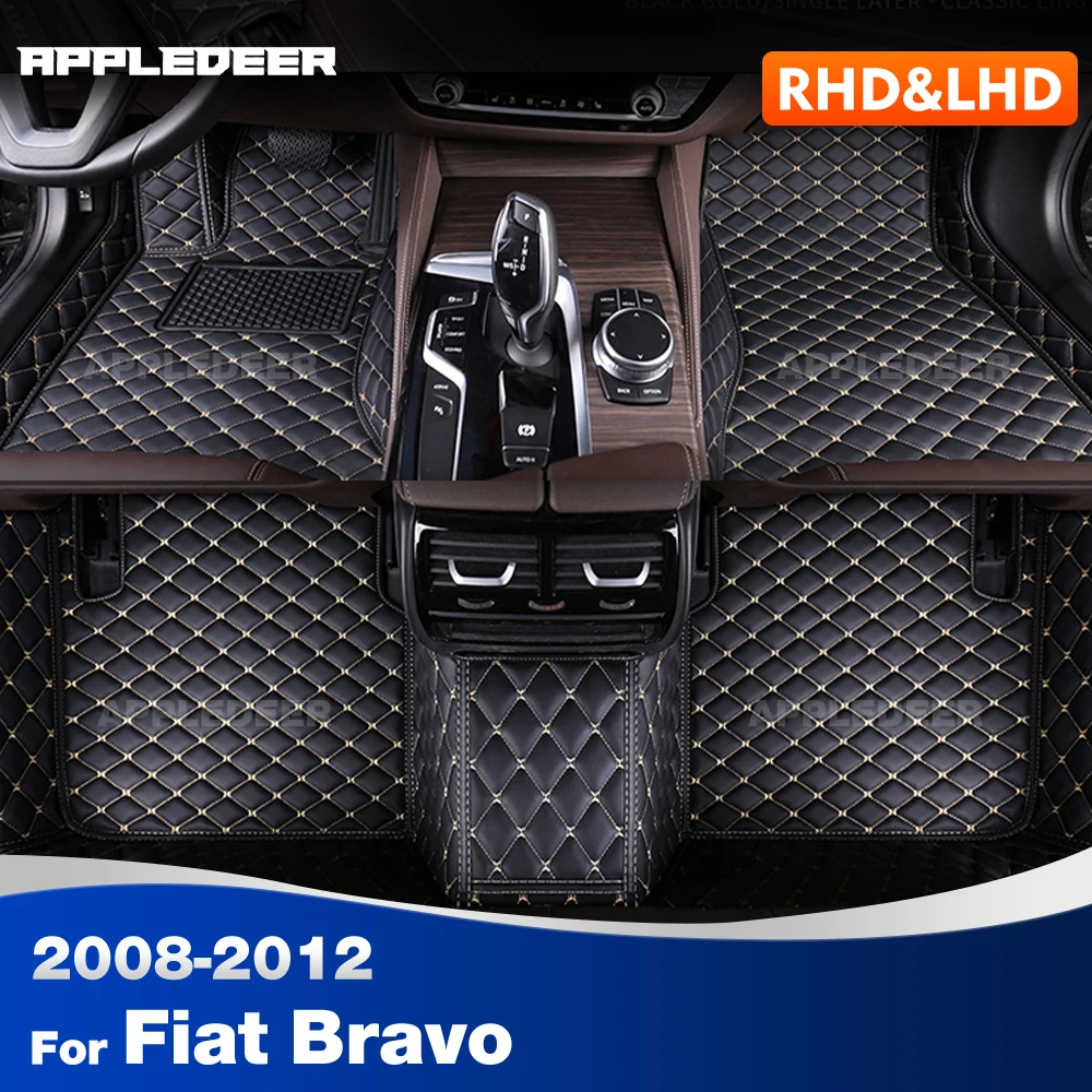 

Car floor mats For Fiat Bravo 2008 2009 2010 2011 2012 Custom auto foot Pads automobile carpet cover Interior Accessories