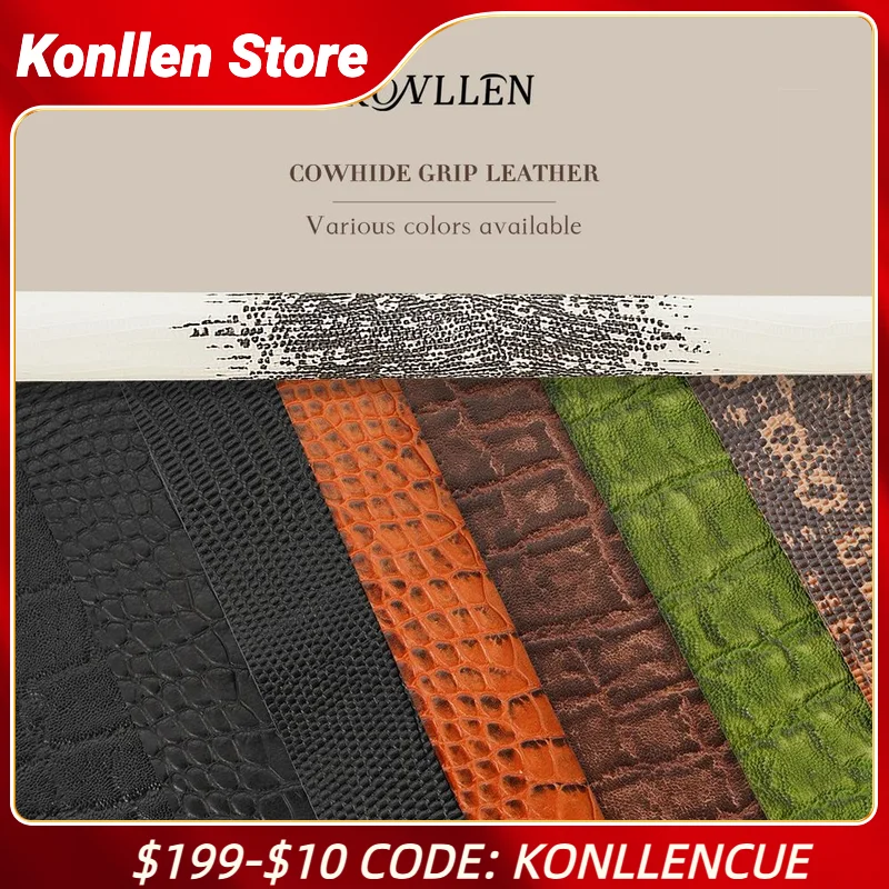 

Konllen Leather Grip Wrap Cowhide Waterproof Non-slip Lizard Skin 325*100*0.6mm Leather Billiard Pool Cue Billiard Accessory