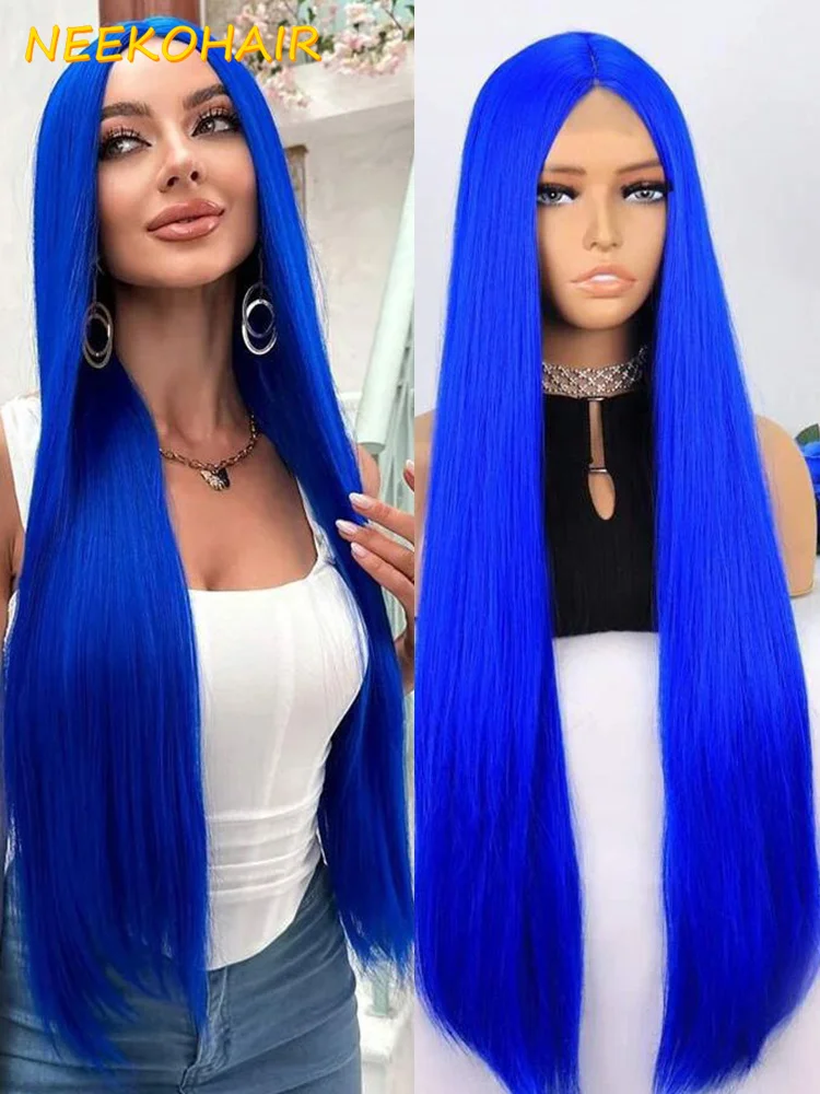 Royal Blue13x6 HD Lace Frontal Human Hair Wig Pink 13x4 Transparent Lace Front Or 4x4 Closure Colored Wigs For Women Pre Plucked