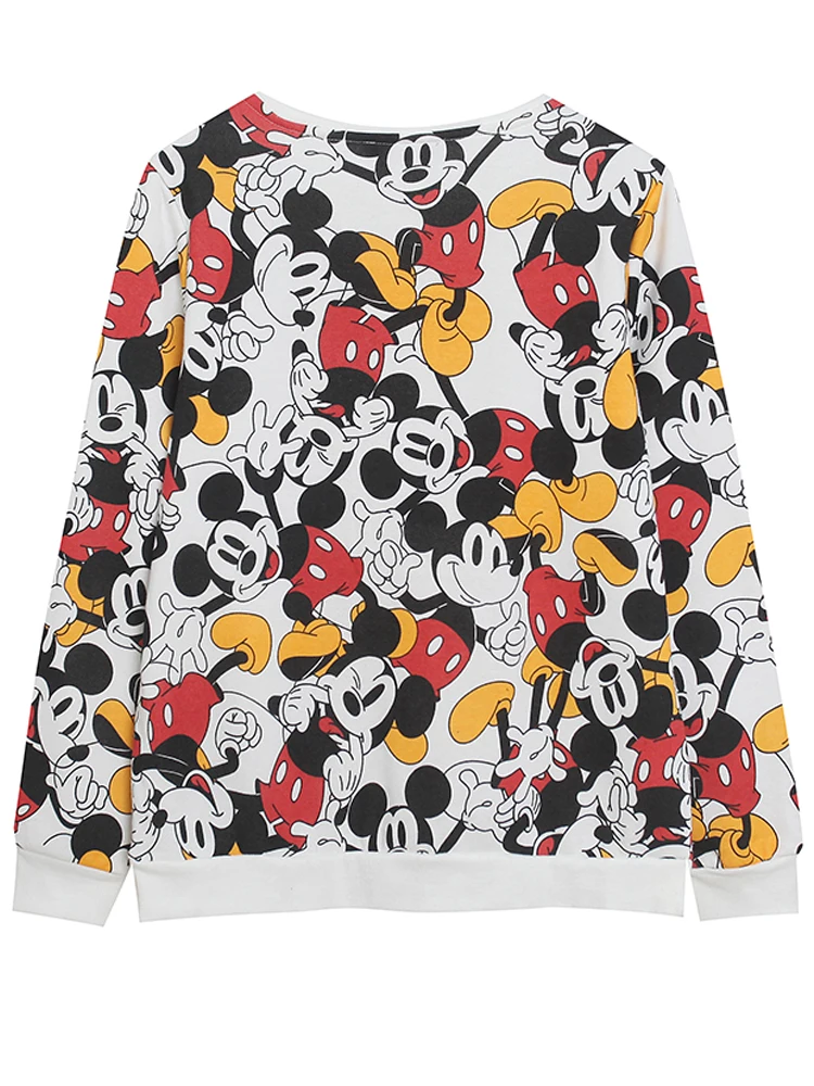 Imagem -02 - Disney Sweatshirt Chique Moda Mickey Mouse Impressão dos Desenhos Animados Harajuku Feminino o Pescoço Pulôver Manga Longa Jumper Topo Streetwear Femme