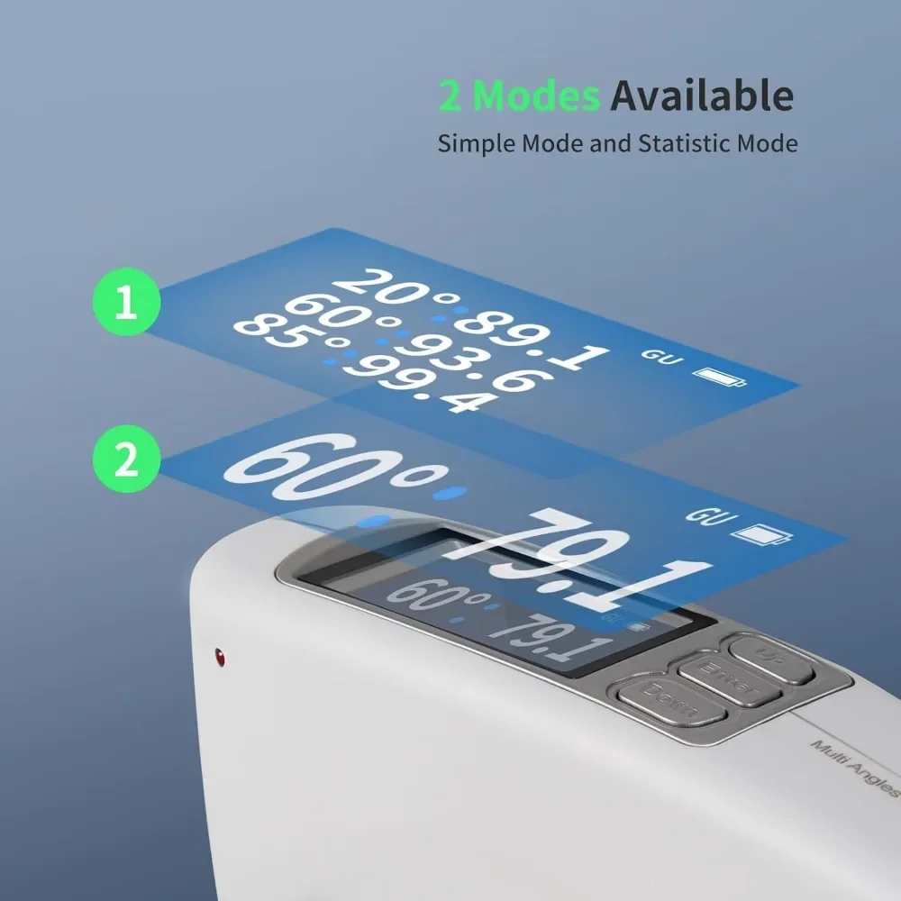 Three Angles Gloss Meter 20º 60º 85º Glossmeter with Calibration Board for Stone Paint Ink Floors Software Data Analysis 0-200Gu