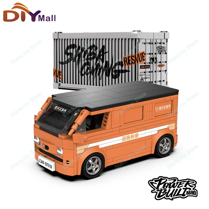 

PB8857 Оранжевый фургон, модель автомобиля, строительные блоки, городская дорожная помощь, городской автомобиль, масштаб 1/32, сборка, игрушки для взрослых, рождественский подарок