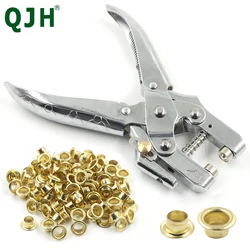 QJH 101 pezzi kit pinze per occhielli passacavo per utensili a doppio scopo, kit pressa manuale passacavo/puncher portatile per pelle/cintura/scarpe/anni