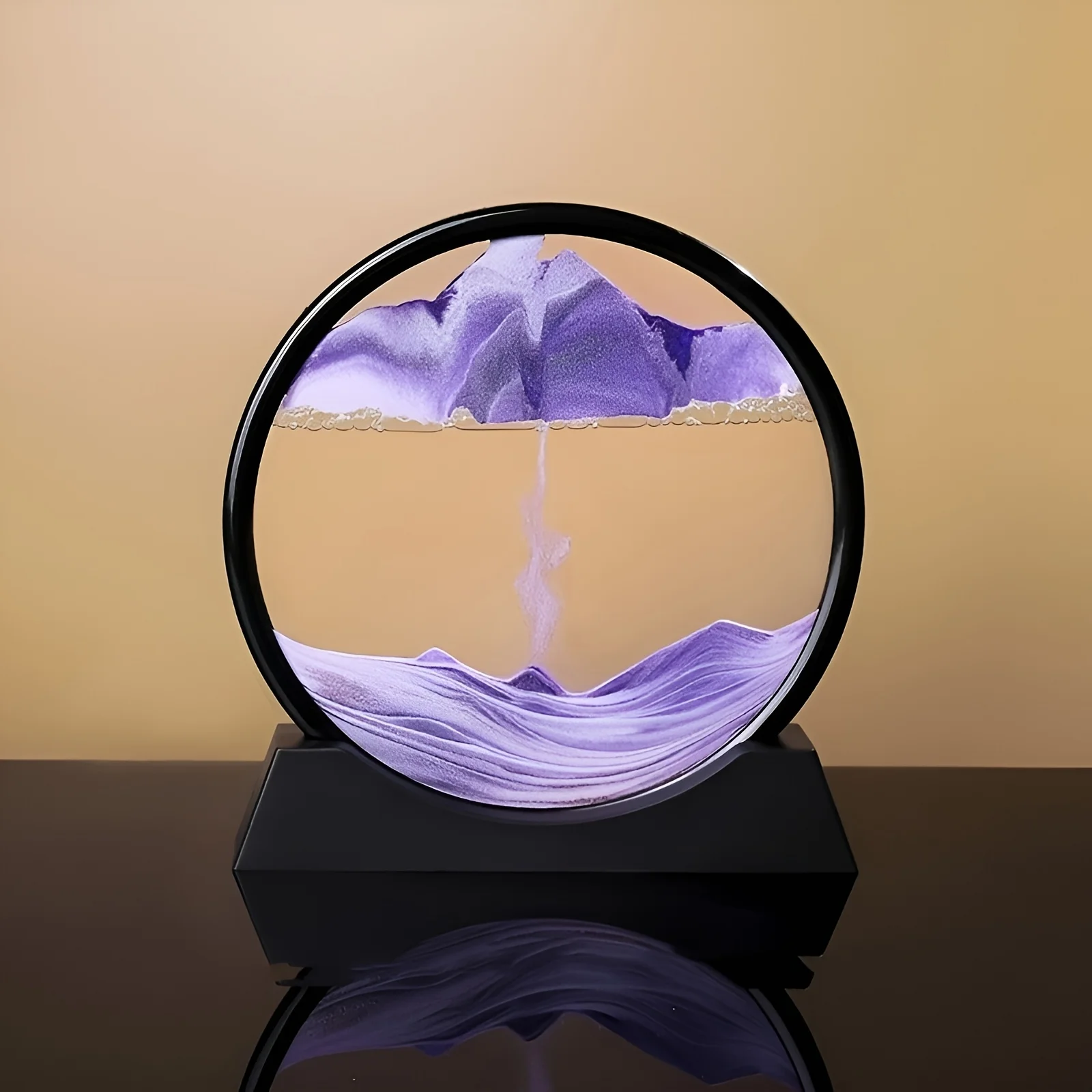 

1pc Ocean Art Landscape Round Flow Sand Painting Glass Craft Creative Home Decoration 3D Art Hourglass Jewelry,Ornaments,Gifts