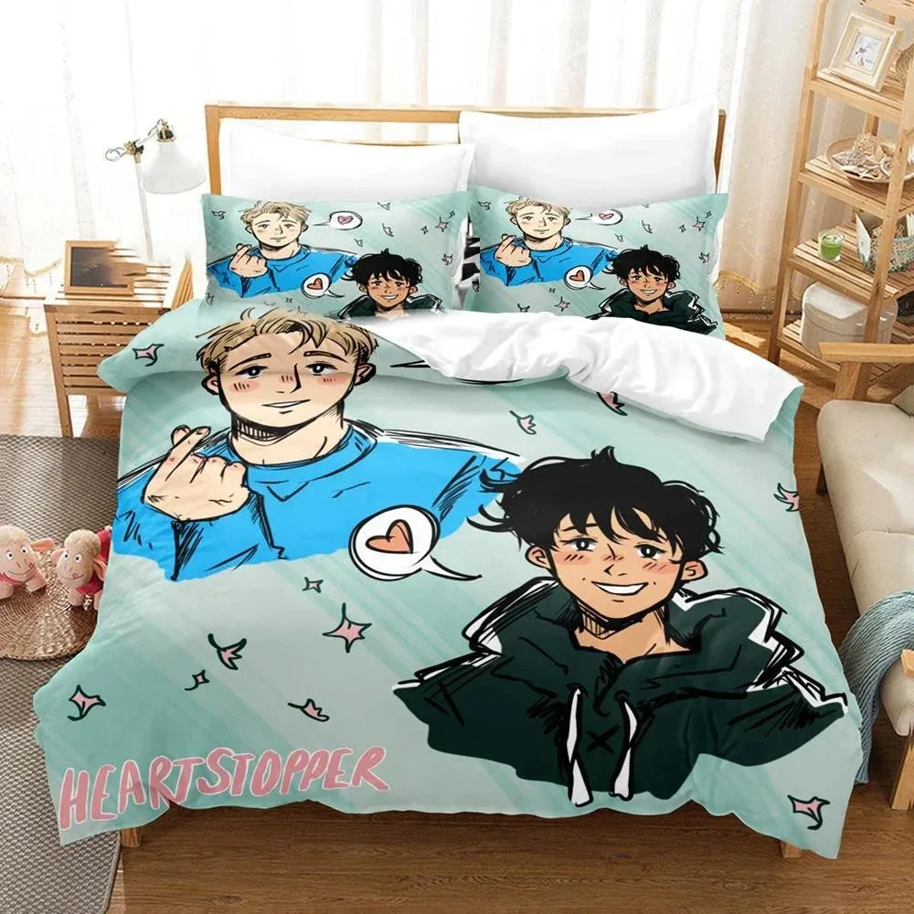 Heartstopper TV Duvet Cover Pillowcase Bedding Set  Adult Boy Girl Bedroom Decoration Children Single Double Large Size