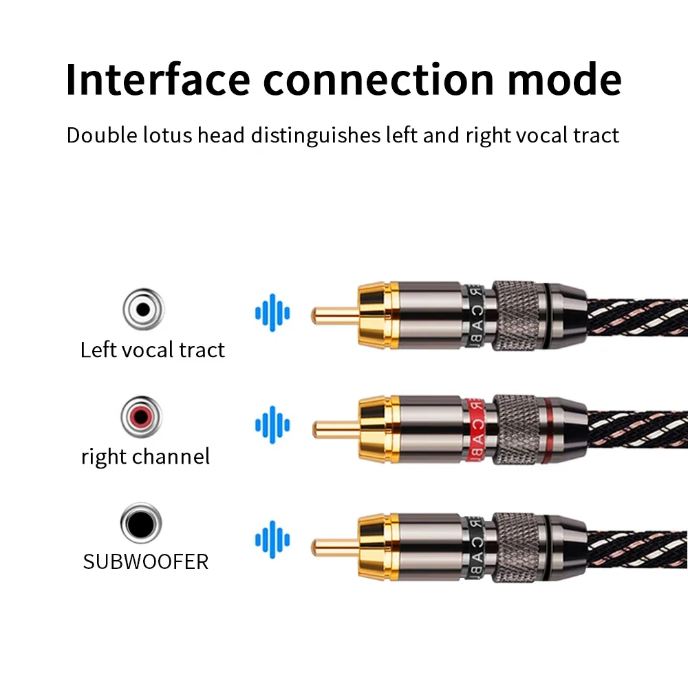 YYAUDIO 1 para kabel Audio RCA RCA do 2 RCA kabel połączeniowy męski do 2 męski rozdzielacz przewód Aux do głośnika, DVD, TV, wzmacniacz