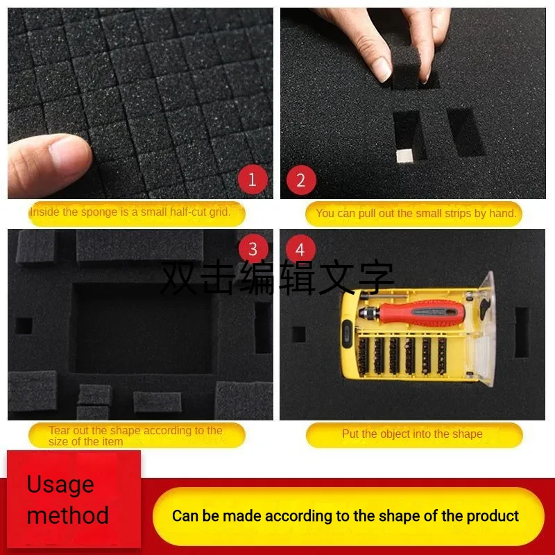 Pre-Cutting Foam Insert High Density Pick Pluck Foam For Toolbox Lining DIY Hand Tear Sponge Plaid Shockproof Packaging Filler