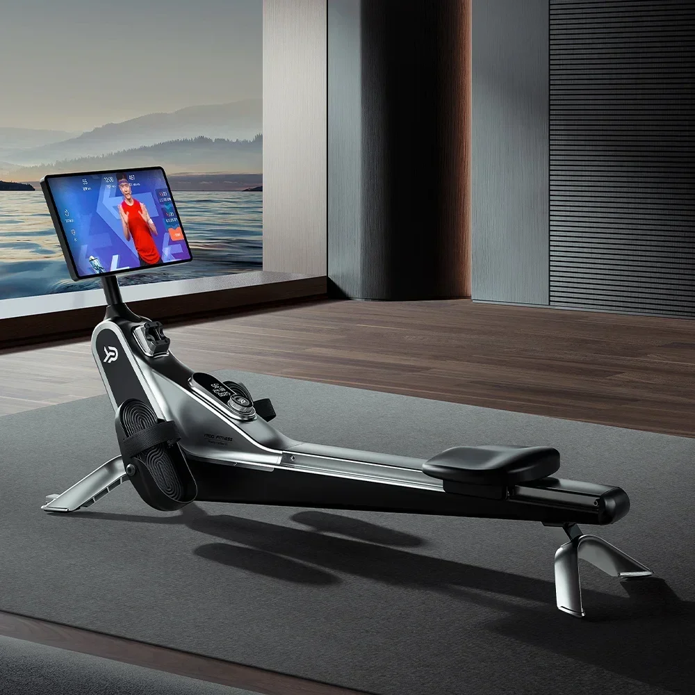 Air Rowing Machine, Smart Rower Equipped with Electromagnetic Control System for Home & Commercial Cardio Fitness Training