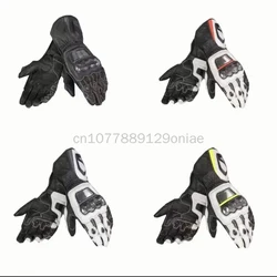 Guantes para montar en motocicleta para hombre y mujer, guantes largos de cuero, aleación de titanio, anticaída, carreras, todoterreno