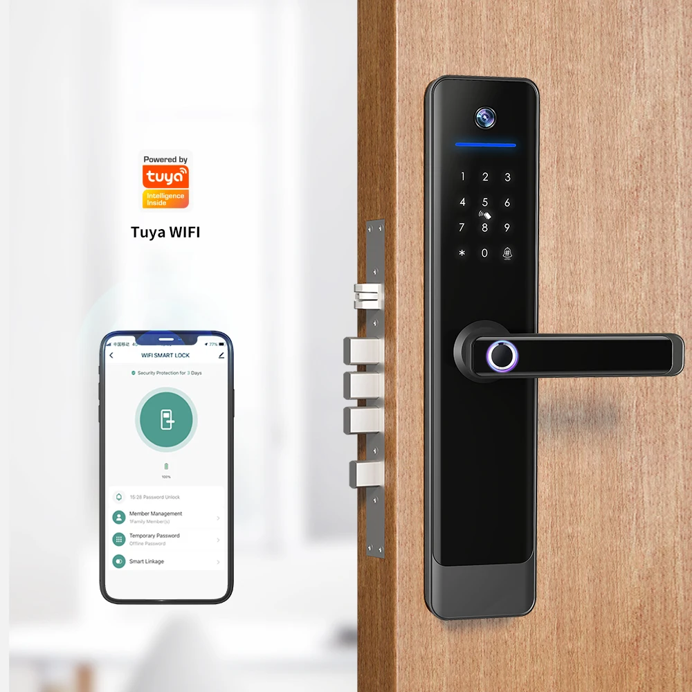 Telecamera Wifi smart lock telecamera sblocco remoto Tuya TT lock con sblocco app Prezzo ragionevole Smart Door Lock Me Home impermeabile