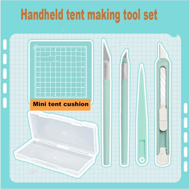 مجموعة واحدة من مجموعة أدوات الحرف اليدوية المعبأة في صندوق - مجهزة بوسادات القطع وسكاكين نحت دقيقة وملاقط وموزعات الملصقات - غير