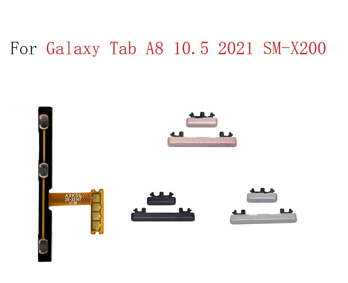 Для Samsung Galaxy Tab A8 10,5 дюймов 2021 SM-X200 Гибкий гибкий кабель громкости питания Черный Серебристый Розовый Металлическая кнопка Ремонт Замена Для Samsung Galaxy Tab A8 10,5 дюймов 2021 SM-X200 Гибкий гибкий кабель громкости питания Черный Серебристый Розовый Металлическая кнопка Ремонт Замена