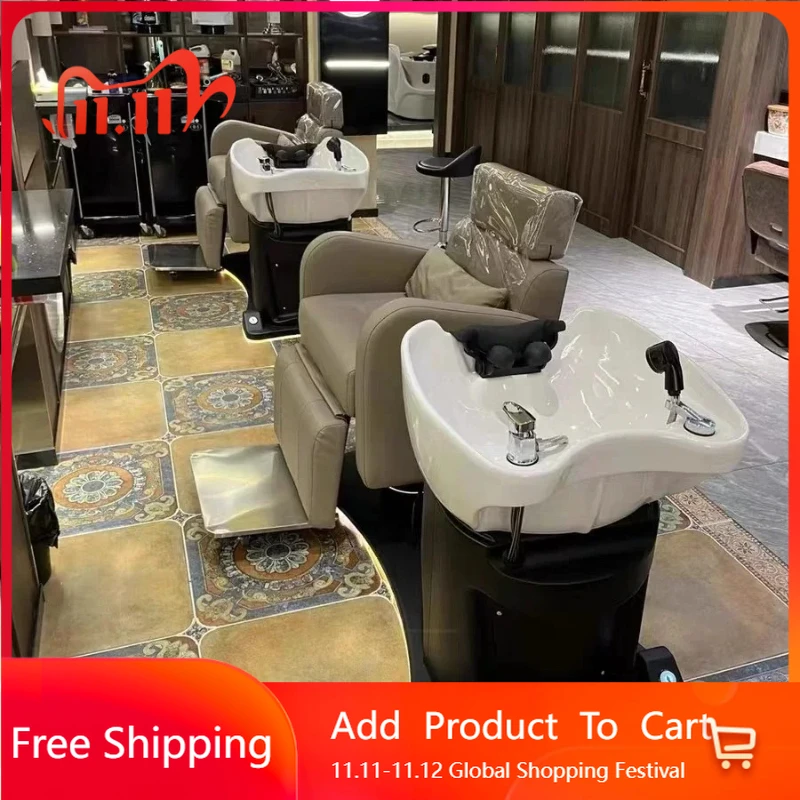 

Adult Comfort Shampoo Bed Bag Washbasin Hair Therapy Spa Shampoo Sink Salon Bac Shampooing Coiffeur Italian Hotel Furniture