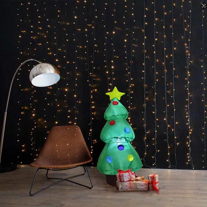 Pohon Natal raksasa tiup 80cm dengan mainan berlampu Led alat peraga pesta Natal pernikahan ulang tahun mainan Dekorasi Rumah halaman