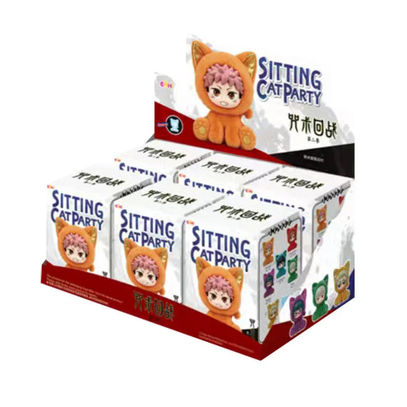EAKI Jujutsu Kaisen Seizoen 2 Zittende Kat Party Pluche Hanger Blind Box Trendy Verzamelbaar Speelgoed Verjaardagscadeau Voor Anime Liefhebbers