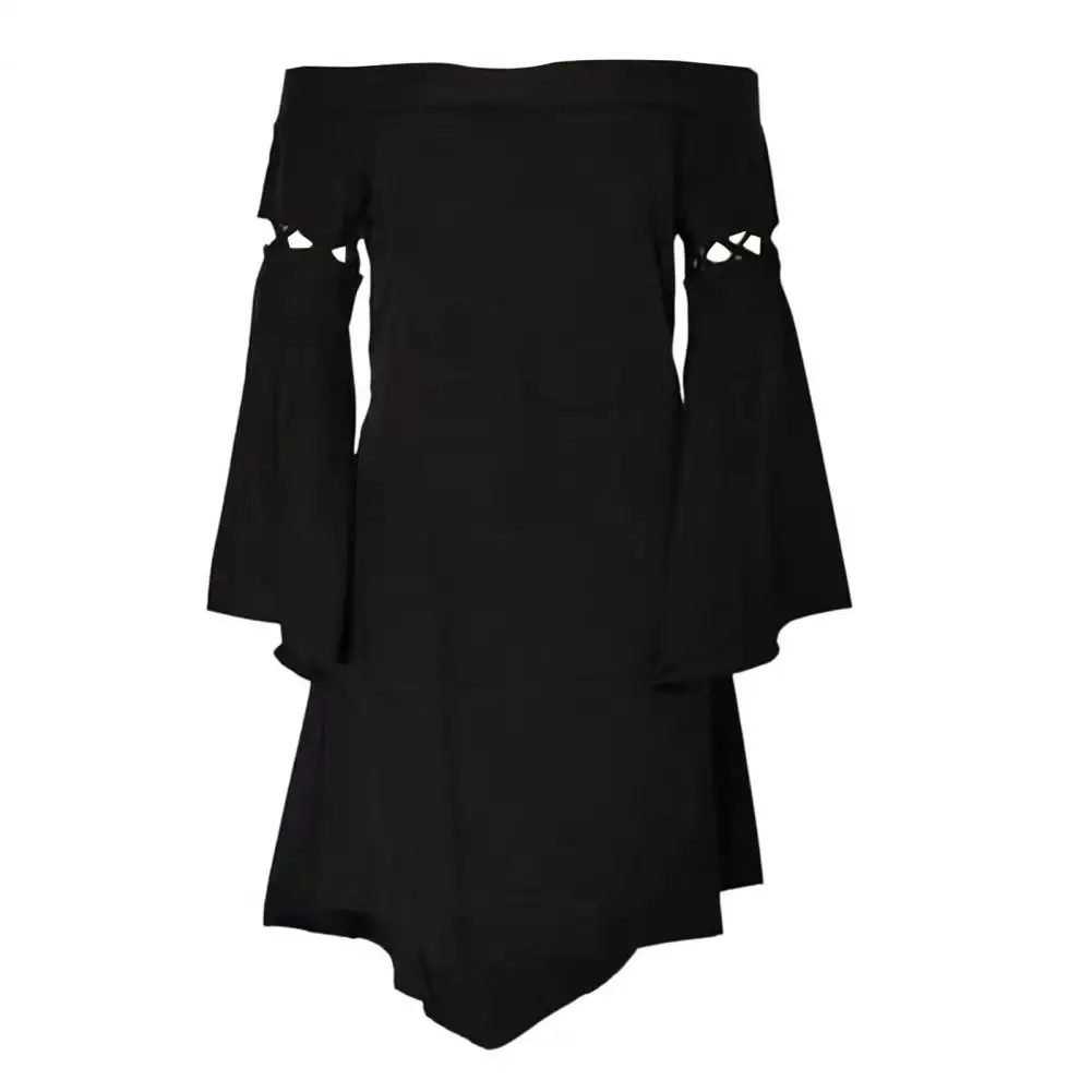 

Dress Elegant Off-shoulder Princess Dress with Bell Sleeves Irregular Hem for Cosplay Cocktail Parties Performances High Heels