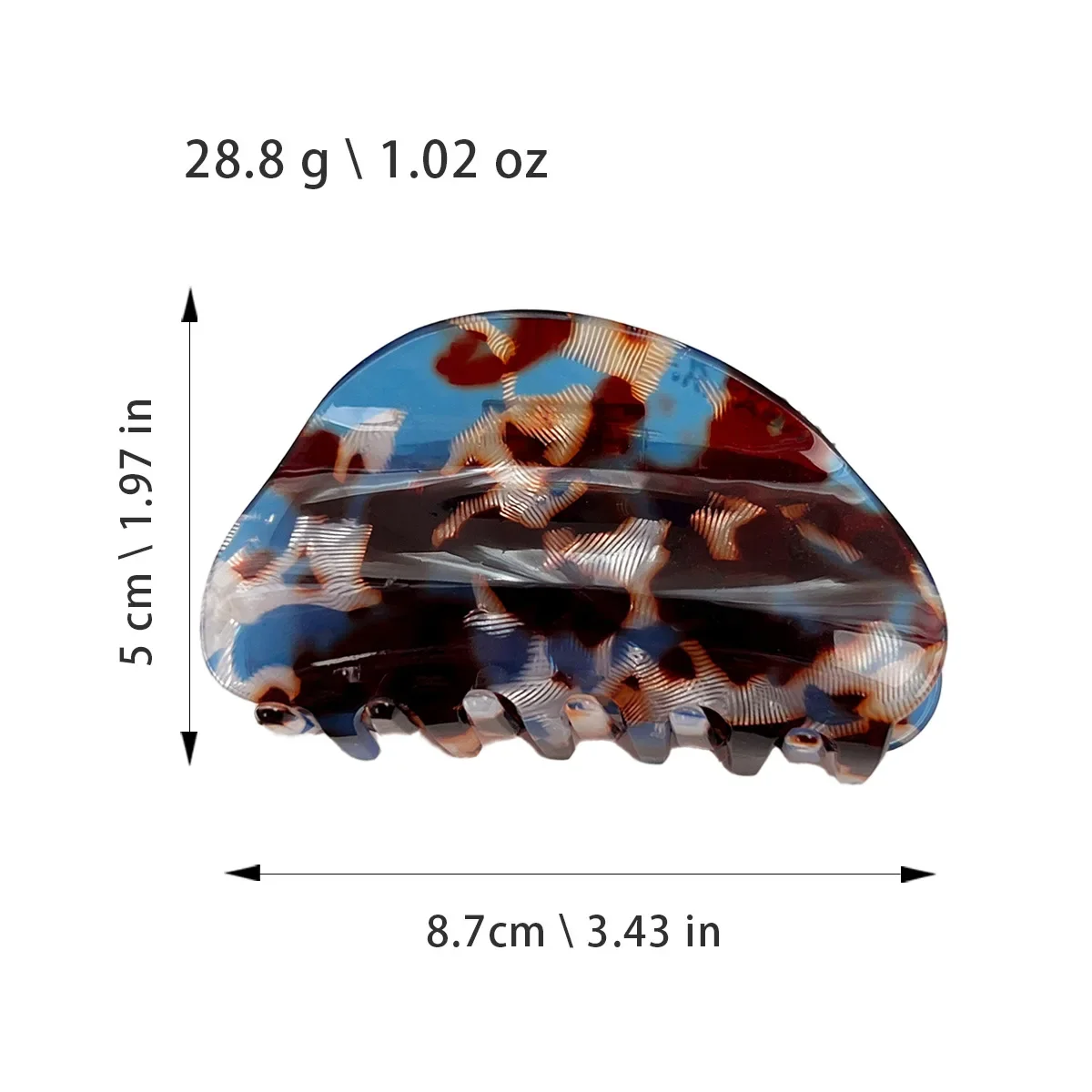 Clip floreale retrò imitazione acetato conchiglia semicircolare Clip di squalo Temperamento elegante Copricapo per panino sul retro della testa per le donne