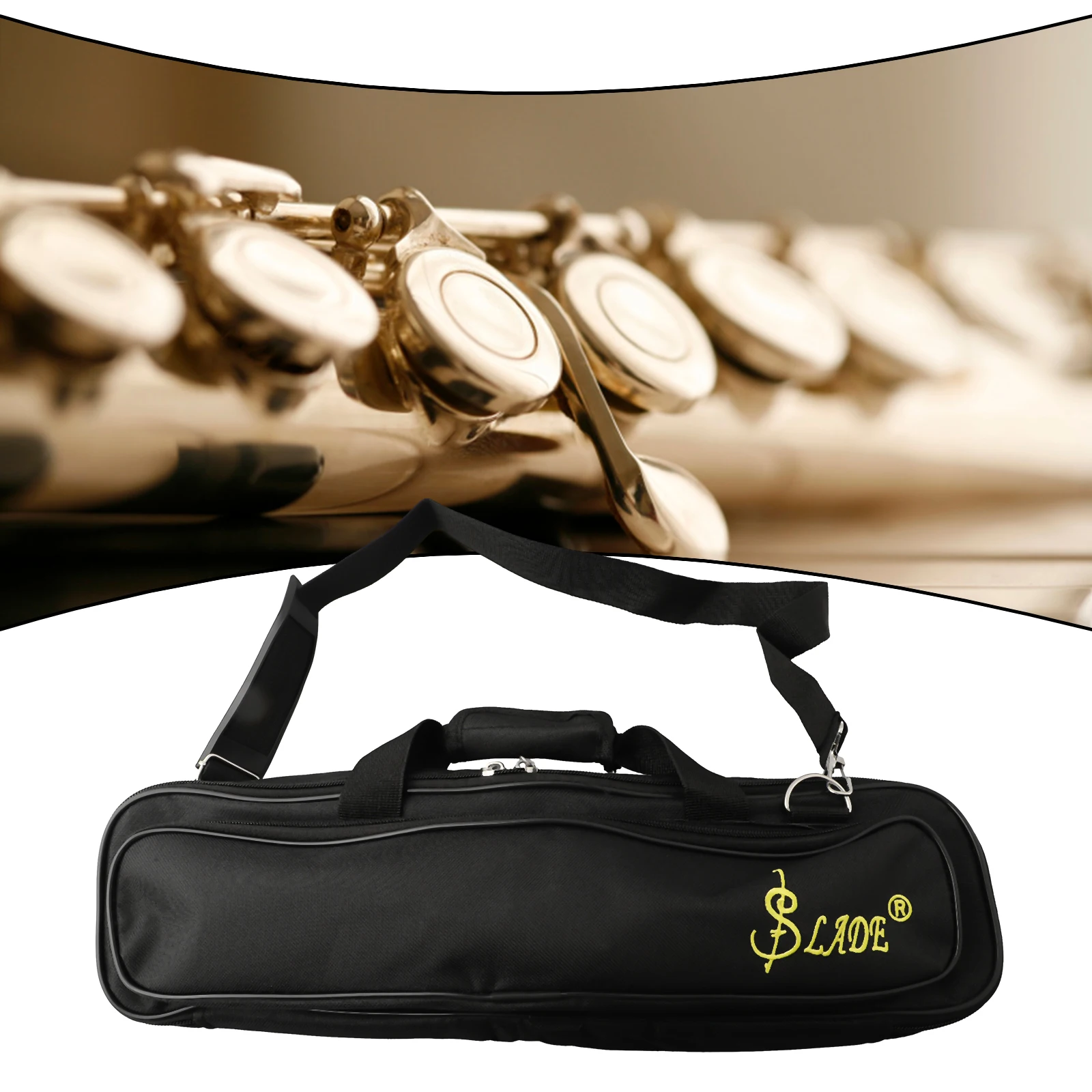 1pc for flute Bag Soft Lining 1617 Holes for flute Bag Padded Concert With Adjustable Shoulder Strap 46.5x13.5x11.5cm Oxford