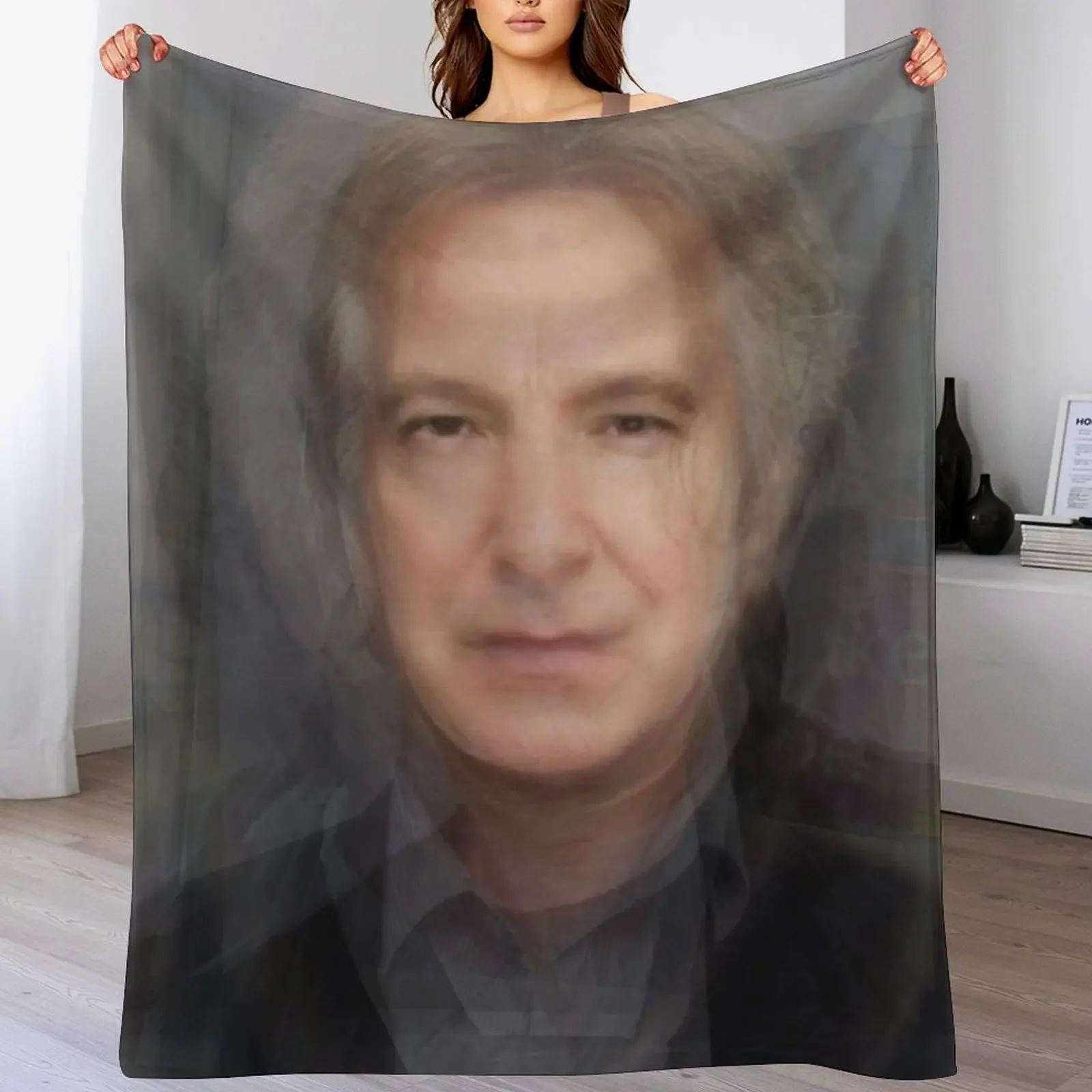 

New Alan Rickman Severus Snape Portrait Overlay Throw Blanket Plush Fuzzy Cozy Blanket for Couch Sofa