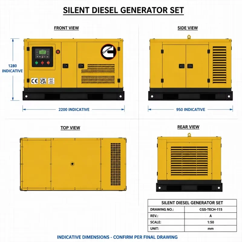 500kVA Silent Type Auto Start Soundproof Generator Set ATS 480V for Engine Water Cooled for Industrial Mining