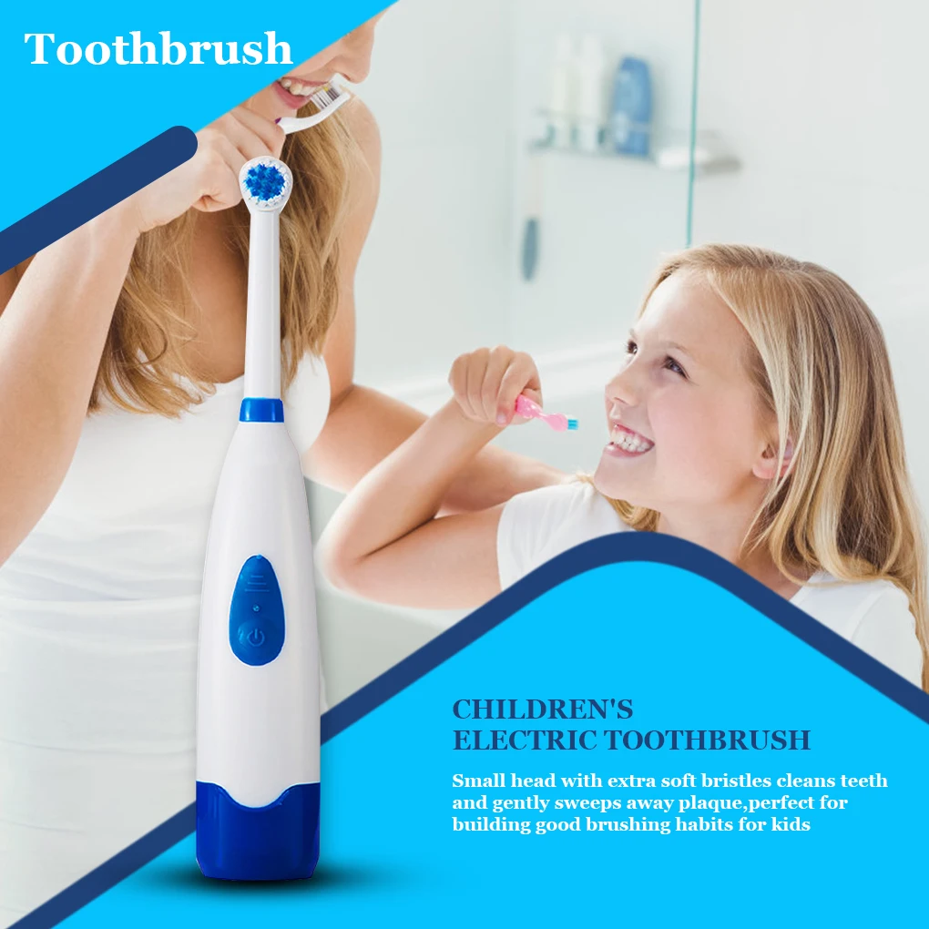 Kids Electric Toothbrush Soft Tooth Brush Portable Battery Operated Electronic Plastic Teeth Cleaning Color Random