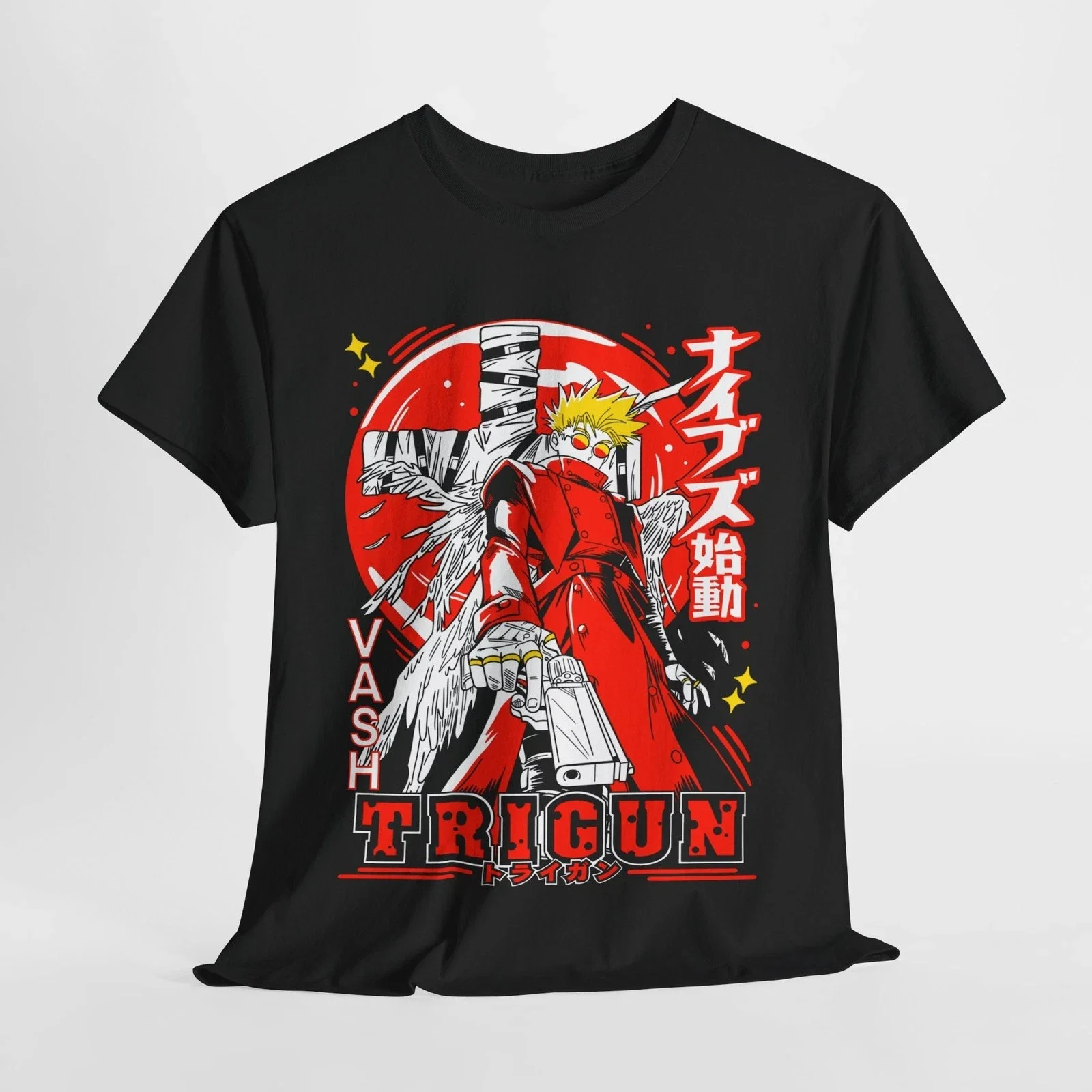 Trigun Vash The Stampede Graphic T-shirt Vintage Harajuku Otaku Merch Unisex Oversized Crew Neck Cotton Short Sleeve Tee Tops