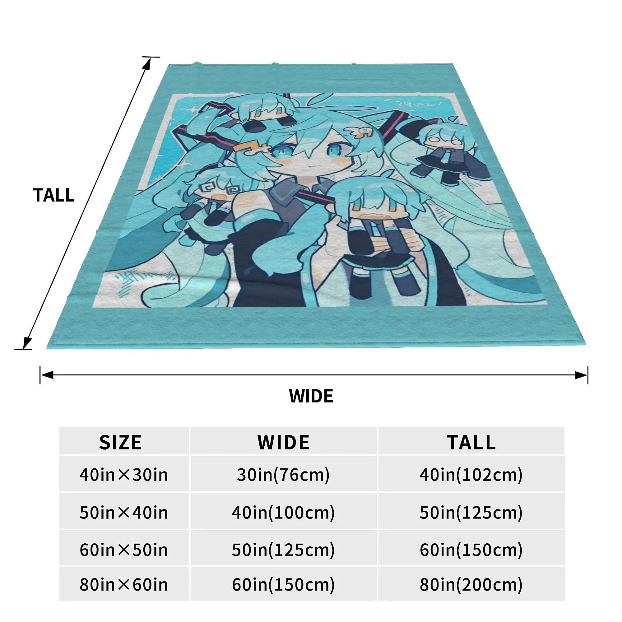 Hatsune Miku  Flannel Blanket Japan Anime  Awesome Throw Blanket for Home Hotel Sofa  200x150cm Bedspreads