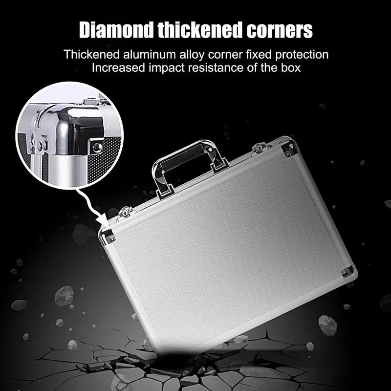 Aluminum Travel Instrument Organizer Suitcase Case Portable Alloy Toolbox Storage Storage Insurance Documents Hardware Equipment