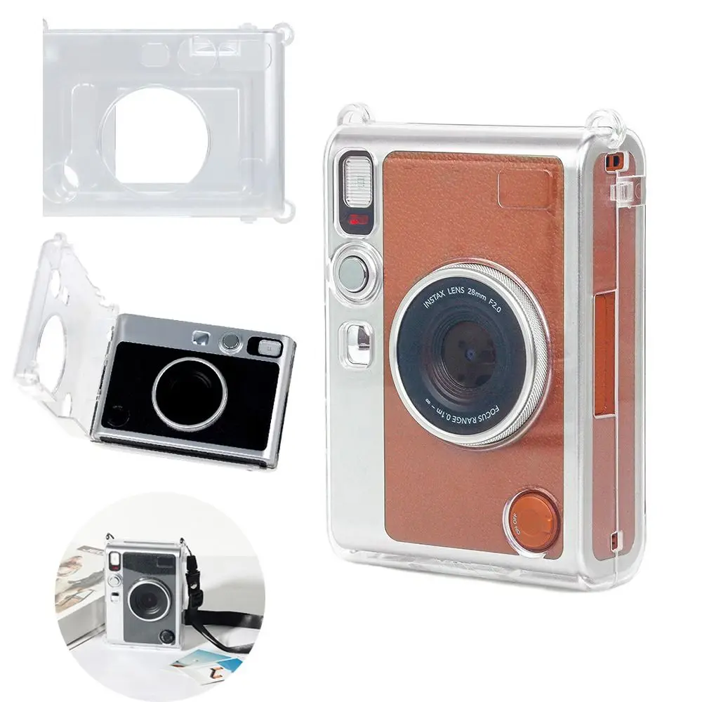 Transparent Instant Camera Case Crystal Shockproof Carrying Case Wear Resistant Portable for Fujifilm Instax Mini EVO