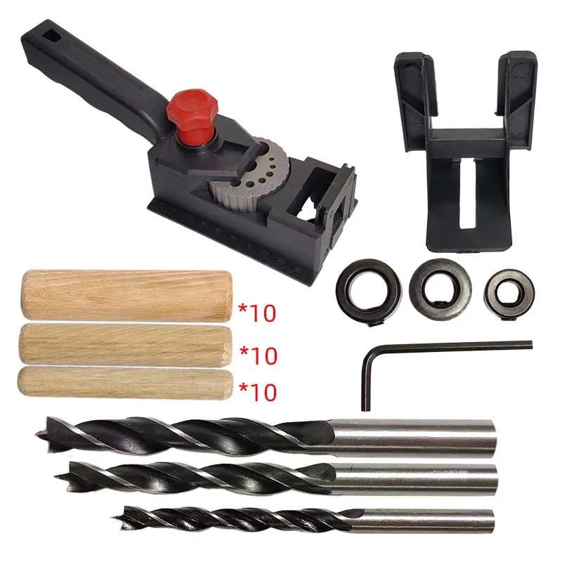 Precision Woodworking Locator Jig Tool 10 Holes For Carpentry Drill Bits 3mm To 12mm Hole Punching Guide Attachment