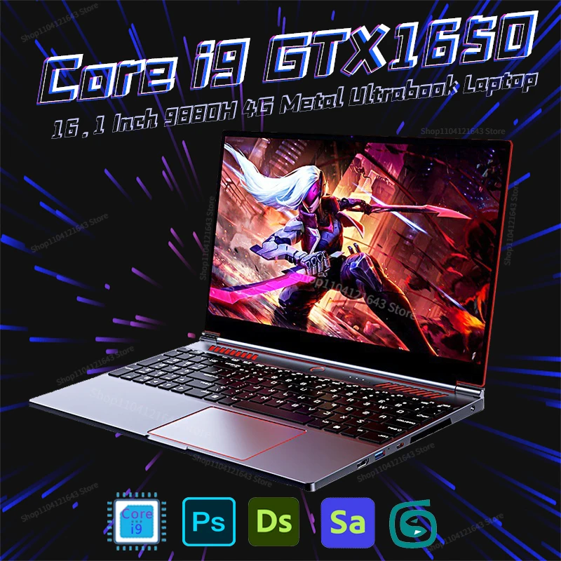 

Игровой ноутбук GTX1650, 16,1 дюйма, 4G, Intel Core i9-10885H i7 10870H, Windows 11, ОЗУ до 64 Гб DDR4, 2 * M.2 NVME, 4 ТБ SSD, Wi-Fi