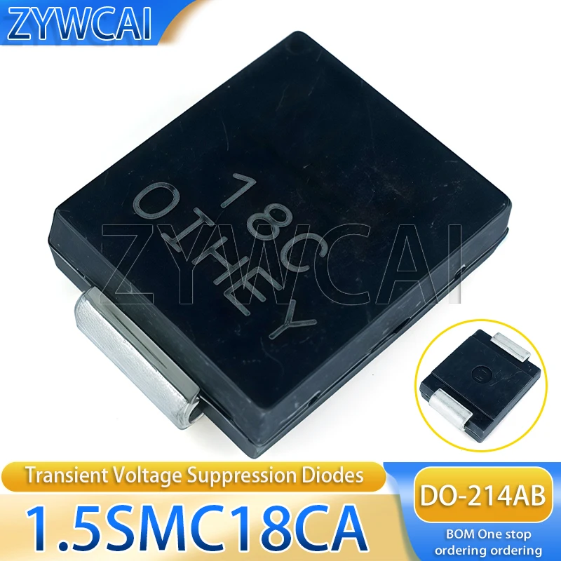 20 Pieces of 1.5SMC18CA DO-214AB SMC 18C 1.5kW Bidirectional Transient Voltage Suppression Diode