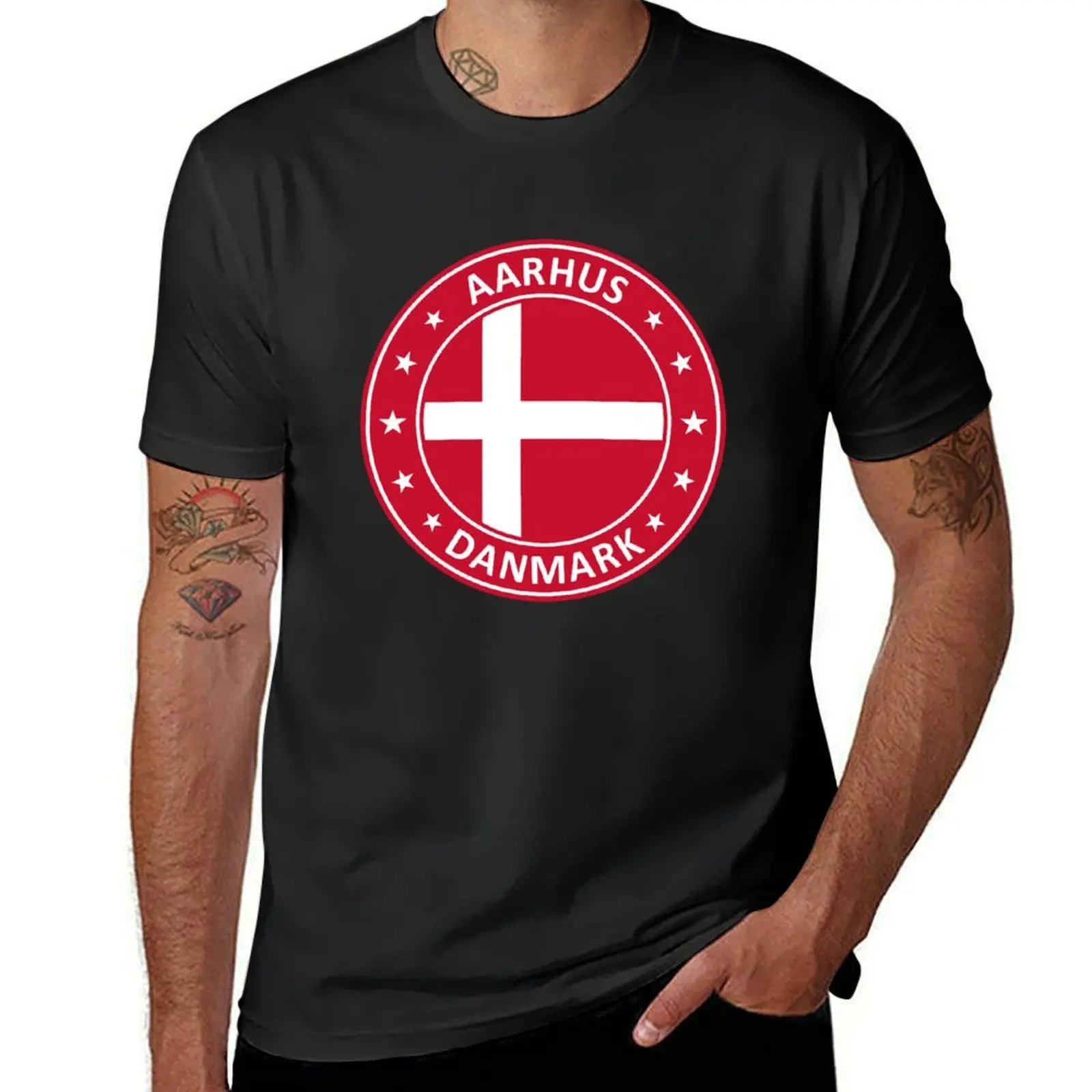 Aarhus Denmark T-Shirt customizeds quick-drying tops sweat mens graphic t-shirts hip hop