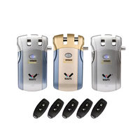 019 Remote Control Lock 433Mhz Door lock Invisible Deadbolt Smart Lock With 5 Remote Controller