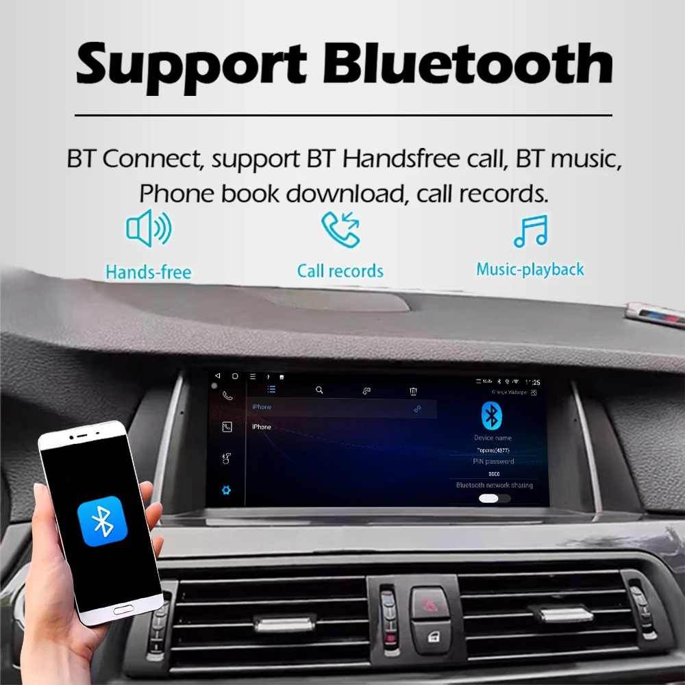 10.25 Multimedia Display For BMW 5 Series F10 F11 2011-2017 535li 525li 520li CIC NBT Touch Screen Wireless Carplay Android auto - view 3