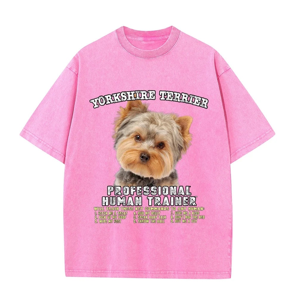 Yorkshire Terrier Yorkie Dog Professional Human Trainer T-Shirt T Shirt Masculinas 키티 Luxury Brands Everyday Cotton Pet Owner