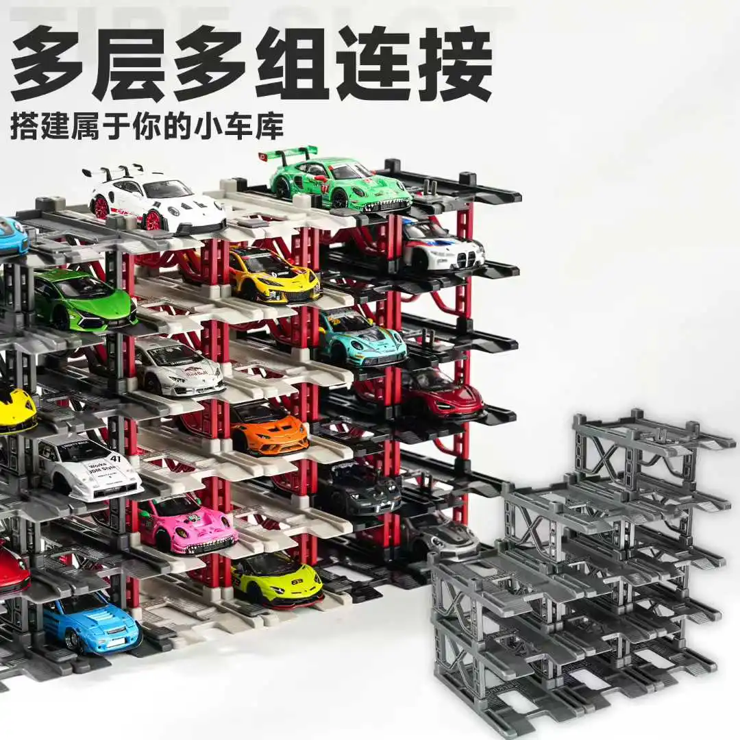 

HJMX 1/64 Модульный 3D-паркинг без клея, 12-местный, сборный, многоуровневый, для миниатюрных моделей автомобилей