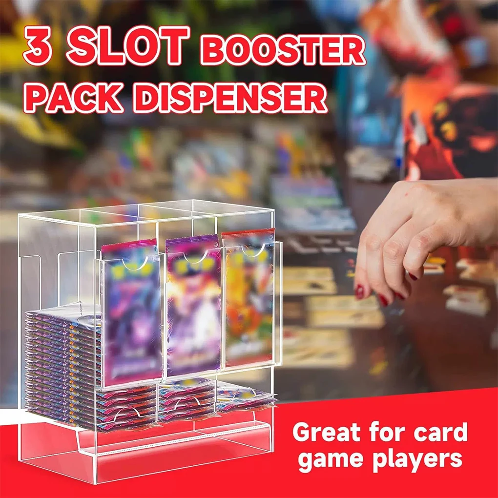 Neue Booster Pack Fall 3-slot Acryl Karte Dispenser Lagerung Acryl Organizer Für Arbeitsplatz Trading Spiel Sport Hause schlafzimmer