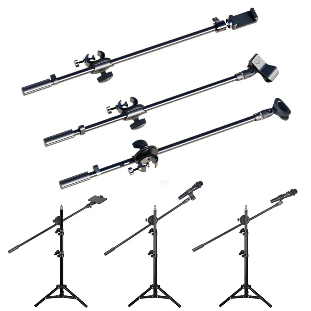 Rotating Microphone Stand Tripod Microphone Hanging Adjustable Boom Scissor Arm Stand Holder 55cm