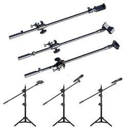 Rotating Microphone Stand Tripod Microphone Hanging Adjustable Boom Scissor Arm Stand Holder 55cm