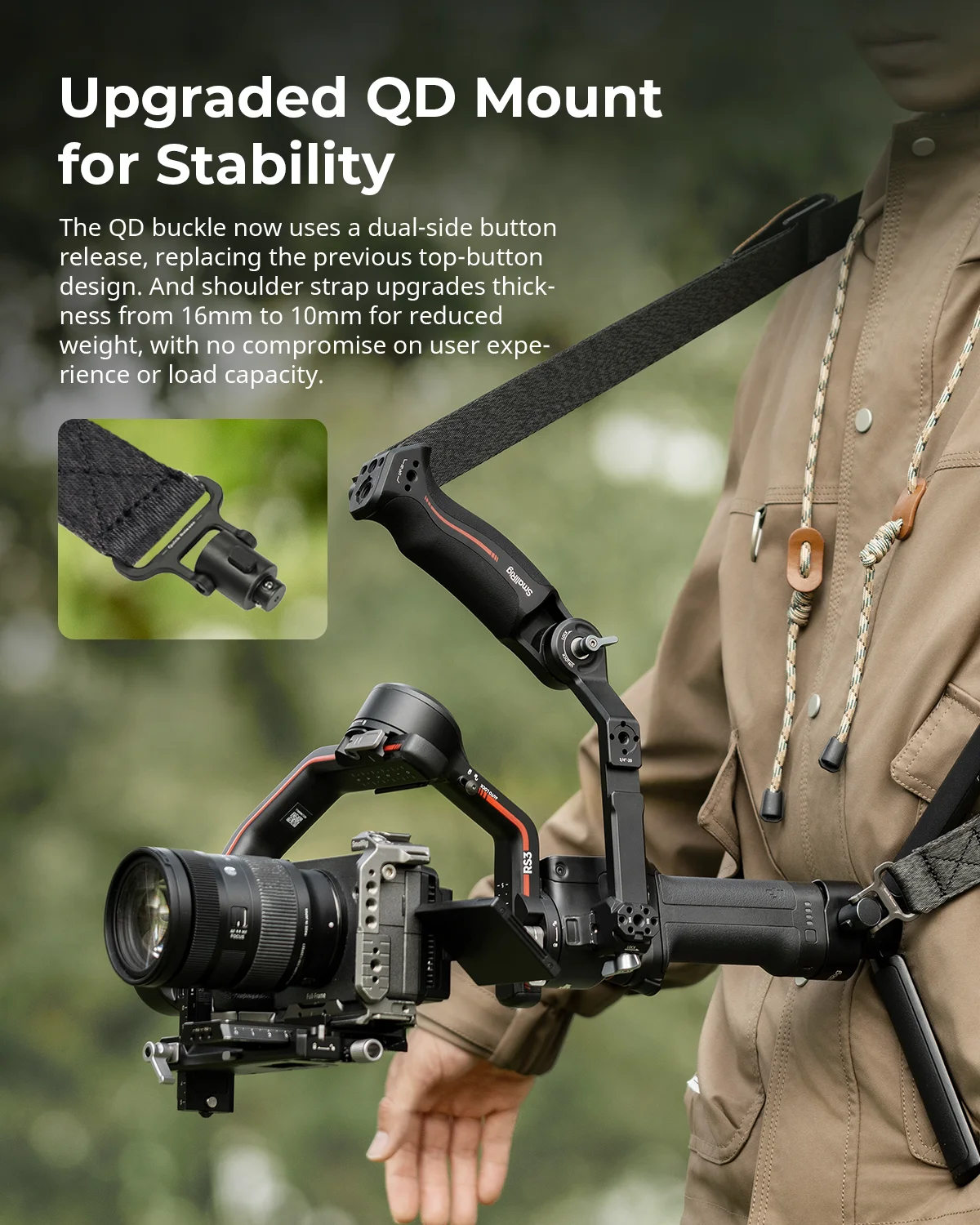 Pasek na ramię SmallRig do stabilizatorów DJI, czarny, do gimbalów DJI, do DJI RS 4/RS 3 Pro /RS4 Pro/RS 4 Mini/RS 3 Mini /RS2 5362 — zdjęcie produktu 5