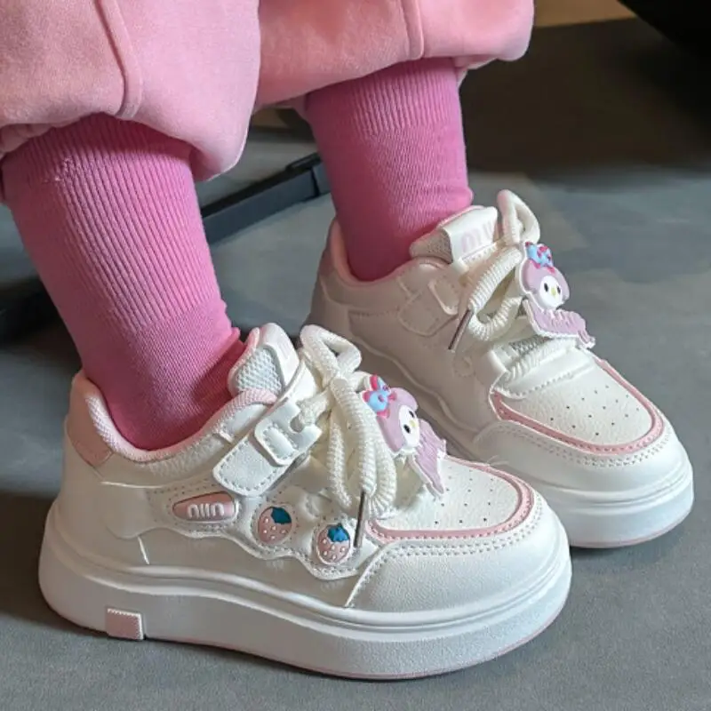 

Melody/Детские туфли Sanrio, весенне-осенние новые детские спортивные белые туфли Kawaii с героями мультфильмов, студенческая повседневная обувь на мягкой подошве в стиле аниме